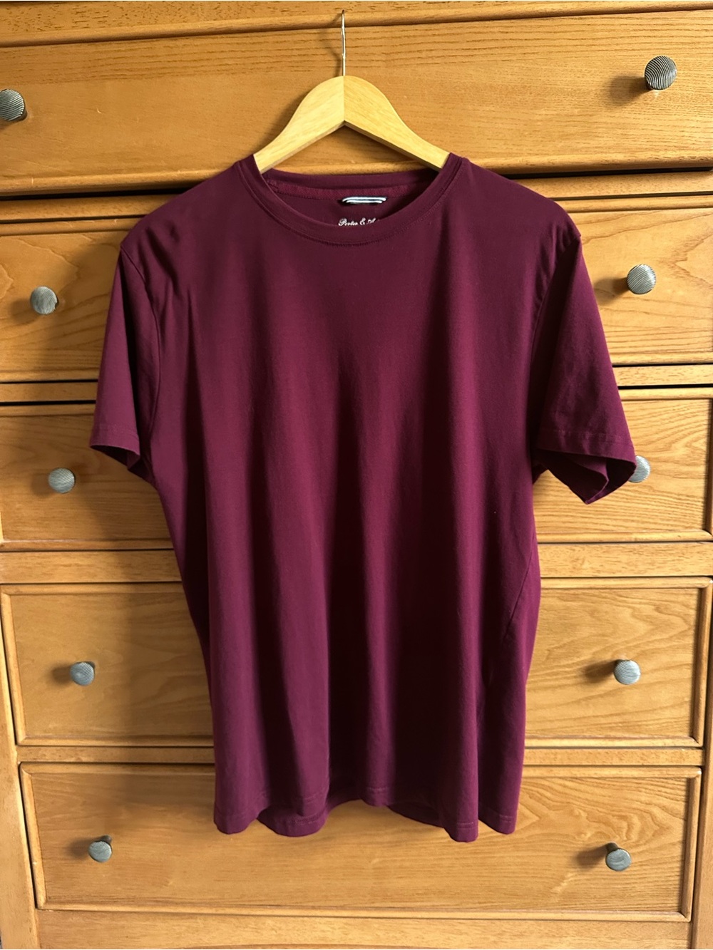 Porter & Ash Performance T-Shirt Mens Large Maroon Athletic Casual Golf Outdoor